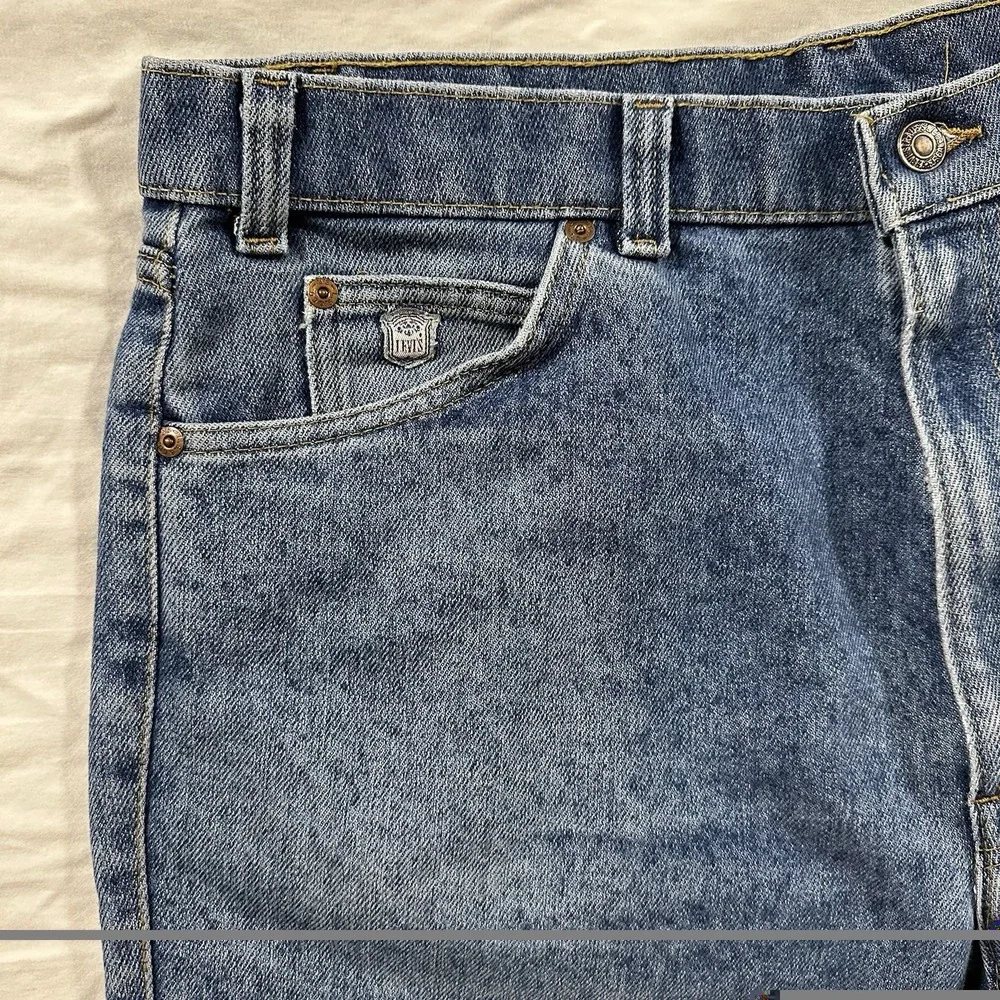 90s Levis Jeans‎ 38x34 Orange & Silver Tab With Skosh More Room Blue Denim Wash